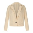 thumbnail image 4 of Fesfesfes Blazer Coat for Women Spring And Fall Solid Color Long Sleeve Button Lapel Thin Suit Small Jacket On Sale, 4 of 6