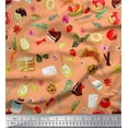 thumbnail image 1 of Soimoi Cotton Jersey Fabric Fruits,Bread & Donut Food Decor Fabric Printed Yard 58 Inch Wide, 1 of 1