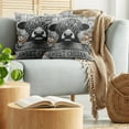 thumbnail image 5 of Ambesonne Rustic Throw Pillow Cover 2 Pack, Vintage Farmhouse Cow Cheeks, 18", Grey Black and Orange, 5 of 7