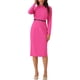 thumbnail image 1 of Vestido Sheath Chic Inspire para Mujer con Cuello Alto, Vestido Bodycon de Trabajo en Rosa Fucsia, 1 of 6