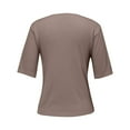 thumbnail image 6 of St Patricks Day Shirt Women, Women's Round Neck Short Sleeved Loose T Shirt with A Knit Bottom Short Top Brown XL, 6 of 9