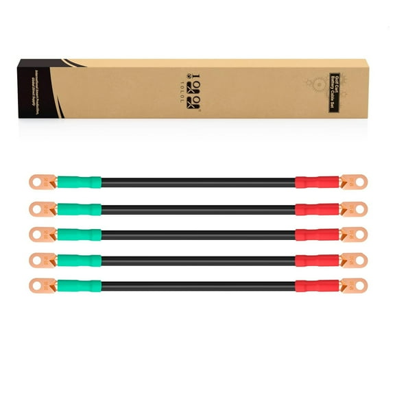 10L0L Golf Cart Battery Cables Set Fit Club Car DS & Yamaha G2 G8 G9,30V or 48V-14" 5 Pcs