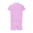 thumbnail image 5 of Women's Short Sleeve Tops Women's two-piece shorts short-sleeved tops casual set of shorts summer sportswear suit sportswear suit Ndbuld Purple S, 5 of 6