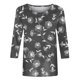 thumbnail image 4 of Camisetas casuales de manga 3/4 para mujer Tops con cuello redondo Gris oscuro/M, 4 of 5