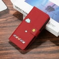 thumbnail image 6 of ELEHOLD Flip Leather Wallet Case for iPhone 12 Pro / 12 6.1" Cute Animals Pattern with Card Slots Magnetic Clasp Soft Shockproof Leather Protective Case with Lanyard,red, 6 of 6