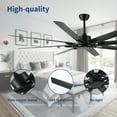 thumbnail image 5 of Tower Fan 75 Inch Industrial DC Motor Ceiling Fan no light, Large Ceiling Fan with 8 Reversible Blades, 3 Downrods, 6-Speed Remote Control, Home or Commercial Ceiling Fans for Porch/Garage/Shop, Blac, 5 of 6