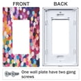 thumbnail image 3 of Yayeee Rocker Switch Wall Plate 2-Gang 4.7"x4.6" Home Decorative Outlet Cover, Black Colorful Circles, 3 of 6