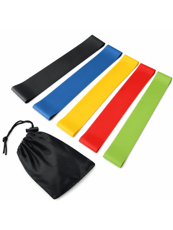 5 Pack Loop Resistance Bands for Exercise, Stretching, Strength Training