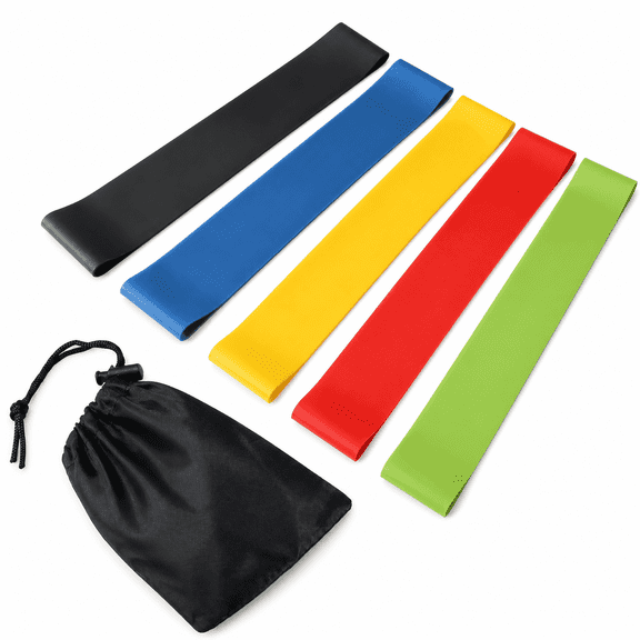 5 Pack Loop Resistance Bands for Exercise, Stretching, Strength Training