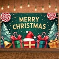 thumbnail image 3 of Festive Christmas Banner Colorful Holiday Backdrop Candy Cane Decor Snowflake Pattern Festive Background for Christmas Party Indoor Celebration Holiday Decoration, 3 of 9