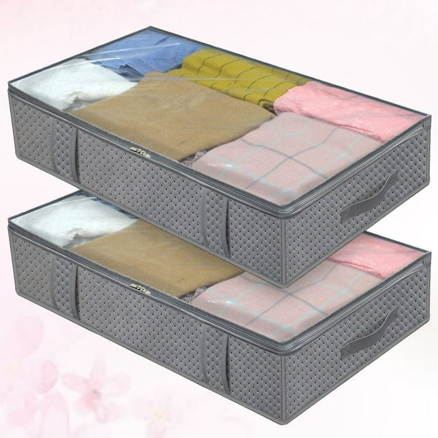 VERDANVERSE 2Pcs Storage for Under Bed Non-Woven Cloth Rectangular Shape with Waterproof and Dustproof Features