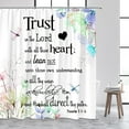 thumbnail image 2 of Verse Quotes Shower Curtain Watercolor Floral Inspirational Scriptures Faith Word Fabric Bathroom Curtain Home r Set, 2 of 6