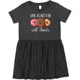 thumbnail image 3 of Inktastic Life is Better with Donuts Girls Toddler Dress, 3 of 5