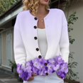 thumbnail image 2 of Sweaters for Women Suitable Fall and Winter Comfortable and resistant to pilling Purple XXL Womens Sweaters, 2 of 5