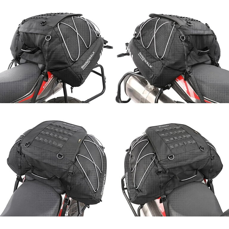 Rhinowalk Motorcycle Tail Bag Expandable 40-60L Motor Travel Luggage  Motorbike Rear Rack Trunk Storage Bag with Waterproof Rain Cover Motorcycle  Accessories 