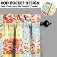 thumbnail image 3 of 2 Panels Kitchen Window Curtains with Rod Pocket over Sink Pioneer Colorful Floral Small Window Treatment Cafe Short Curtains for Bathroom Tier Drapes 27.5x24inch, 3 of 4