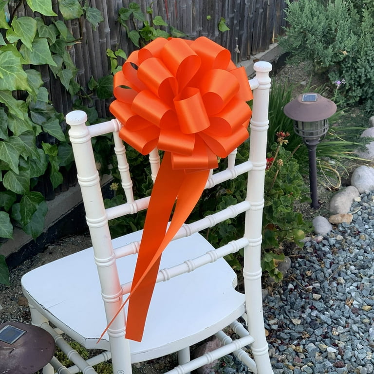 Big Decorative Orange Ribbon Pull Bows with Tails - 9 Wide, Set of 6, Fall  Decor, Thanksgiving, Christmas, Halloween 