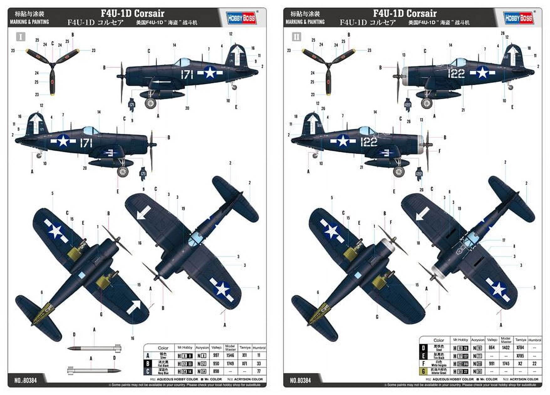 HobbyBoss 80384 F4U-1D Corsair 1/48 Scale Plastic Model Kit
