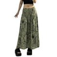 thumbnail image 3 of hirigin Gothic Grunge Fairy Core Skirt Women Graphic Print Elastic Low Waist Long Skirt Dark Academia Aesthetic Streetwear, 3 of 9