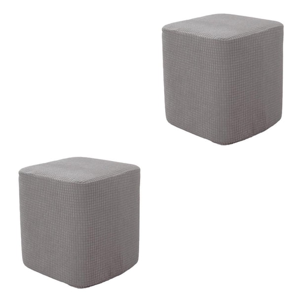 Advancent Square Foot Rest Ottoman Covers Decorative Slipcover Footstool Gris 2piezas