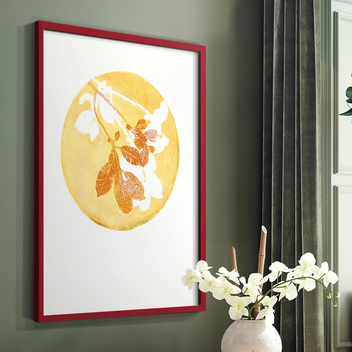 Keep it Simple in Red Solid Wood 11 x 14 Framed Print
