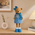 thumbnail image 4 of ZORVINEX Retractable Leg Christmas Bear Decor Stretchable Standing Bear Stuffed Figurine Holiday Plush Ornament For Fireplace Shelf Tabletop Home Party Decoration,Multicolor C, 4 of 7