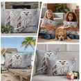 thumbnail image 5 of Winter Owl Outdoor Waterproof Pillow Covers, Country Birds Animal Tree Branches Snow Decorative Square Throw Pillowcase Sofa Cushion Sham for Patio/Couch/Chair, 16"x16" 2 Pack, 5 of 8