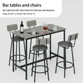 thumbnail image 4 of Segmart Bar Table Set, Modern 5-Piece Bar Table Set with PU Upholstered Stools, 35.43" Counter Height Table & Backrest Stools for Kitchen, Bar & Small Spaces,Grey, 4 of 8