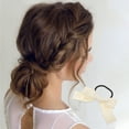thumbnail image 2 of Unique Bargains 1 Pc Fashion Bow Scrunchies Hair Ties Beige, 2 of 5