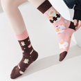 thumbnail image 4 of ZenCart 1 Pair Winter Cartoon Socks Asymmetric Animal Printing Piled Socks Mid-tube Calf Socks Sport Homewear Socks Stretchy Footwear for for Walking Jogging And Exercising, 4 of 8
