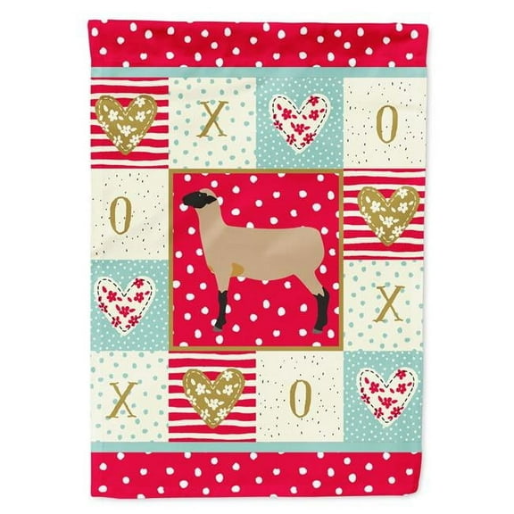Caroline's Treasures CK5403GF Hampshire Down Sheep Love Flag Garden Size, Small, multicolor