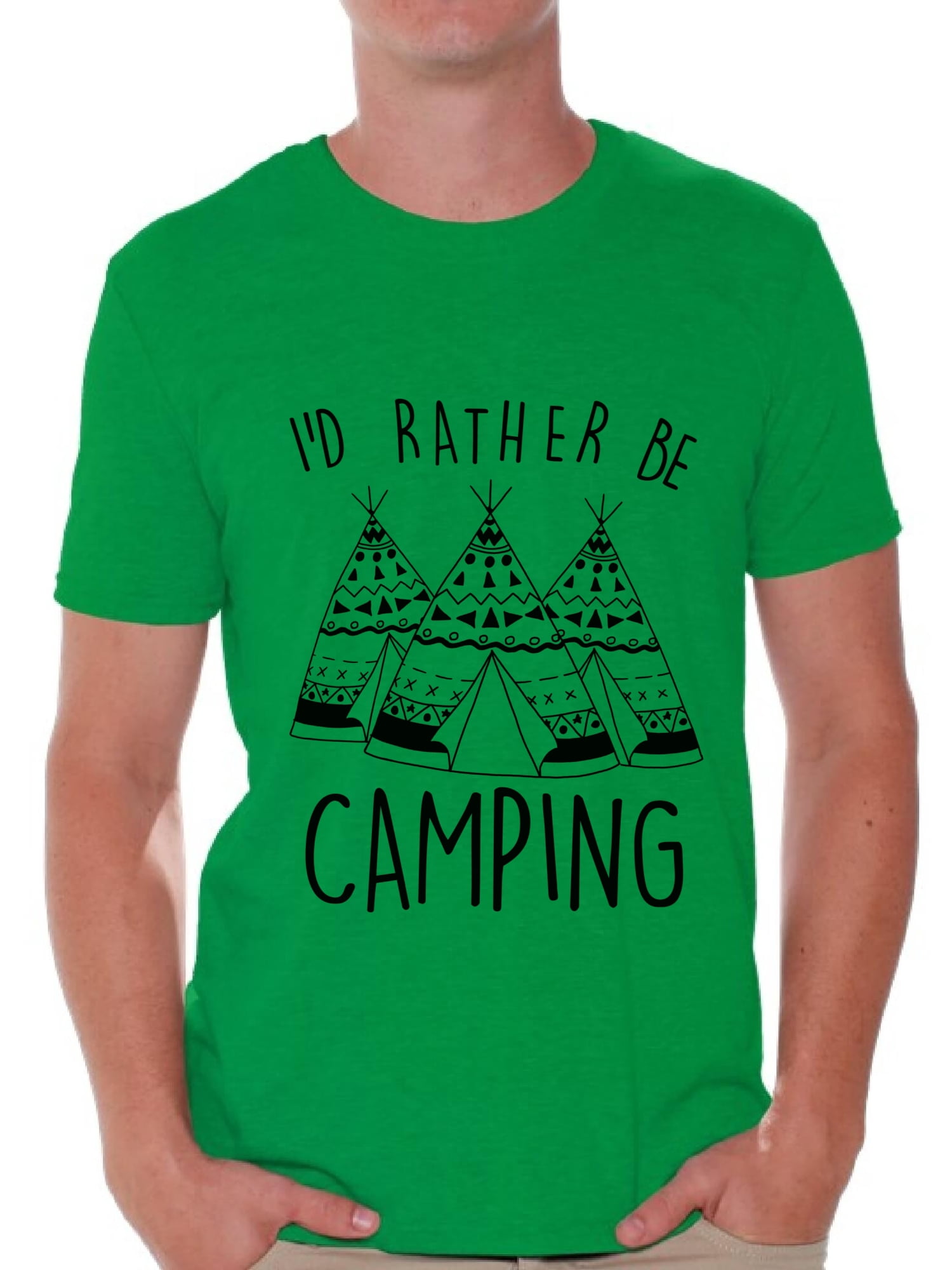 Awkward Styles I'd Rather be Camping Men's T Shirt Camping Clothes for
