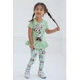 thumbnail image 2 of Disney Minnie Mouse Floral Toddler Girls Peplum T-Shirt and Leggings Outfit Set Green 4T, 2 of 5