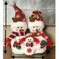 thumbnail image 5 of Snowmen Family Plush Shelf Sitter Figurine Red White Green Soft Fabric Christmas Decoration Tabletop Fireplace Desk Winter Holiday Collectible (12” x 9”), 5 of 7