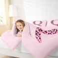 thumbnail image 4 of Catabedysis Pink Leopard Print 7 Pieces Full Size Bedding Sets,Initial Letter Q Full Size Bed in a Bag,Pink Reversible For Girls, 4 of 7