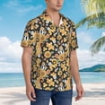 thumbnail image 3 of Fuzoiu Sunflowers Bee Print Hawaiian Shirt for Men, Summer Beach Casual Short Sleeve Button Down Shirts, Men’s Beach Summer Shirts with Pocket,Large, 3 of 7