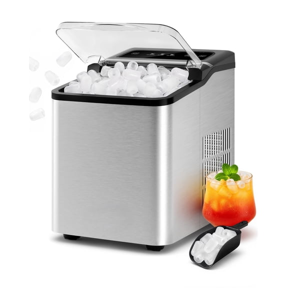 Aeitto® Bellet Ice Machine Countertop, 26 lbs/Day, Auto-Cleaning Portable Ice Maker with Basket and Scoop, for Home/Kitchen/Camping/RV