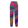 thumbnail image 4 of WXLWZYWL Women's Athletic Pants Straight Legs High Waisted Drawstring Rainbow Gradient Sweatpants Loose Lounge Workout Jogger Trouser, 4 of 5
