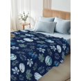 thumbnail image 3 of King Flat Sheet Only Thanksgiving Blue Pumpkin Seamless Soft Microfiber Cooling Bedding Sheets Fall Maple Leaves Flat Bed Sheet for Hotel,Home Decor, 3 of 7