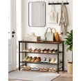 thumbnail image 4 of Kitsure 3-Tier Metal Shoe Rack with Wooden Top, Sturdy Shoe Organizer for Entryway, Bedroom, Closet, 29.0" x 11.4" x 18.4", Rustic Brown, 4 of 9