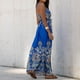 thumbnail image 4 of Vestido hasta el tobillo con estampado sin mangas suelto con cuello en V bohemio a la moda para mujer Fridja  hj5220, 4 of 9