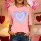 thumbnail image 1 of TaTaai Women's A 3/4 Sleeve Christmas Printed Round-neck Top Gift, 1 of 6