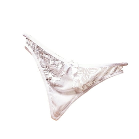 

Female Thong G-String Lace White One Size Hipsters 3 Pack