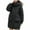 Black, variant on Hyknon Puffer Jacket Womens Fashion Basic Solid Color Long Sleeved High Collar Hooded Down Jacket Loose Plus Size Versatile Warm Winter Coats for Women