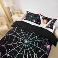 thumbnail image 3 of Homewish Halloween Spider Web Twin Duvet Cover for Kids, Gradient Spooky Animals Twin Bedding, Black Reversible, 2pcs, 1 Duvet Cover and 1 Pillowcase, 3 of 6