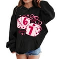 thumbnail image 2 of Kids Hoodies Sweatshirts 6 7 Six Seven Letter Hoodies Sweatshirts Comfortable Pullover Hoodie With Unique Valentine'S Day Print Girls And Boys Crewneck Sweatshirt Black 160(13-14 Years), 2 of 7