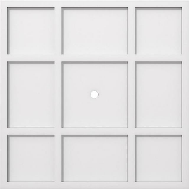 Ekena Millwork CMP24RK-01000 24 in. OD x 1 in. ID Square Rubik Architectural Grade PVC Contemporary Ceiling Medallion
