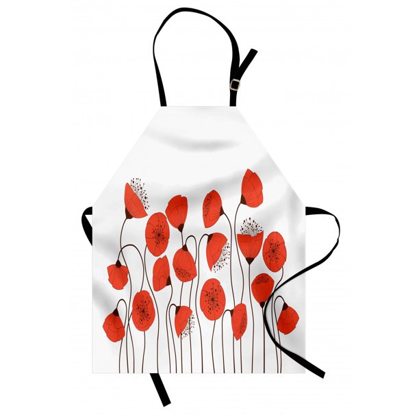 Flower Apron Poppy Flowers Blossom Art Deco Style Summertime Garden ...