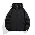 thumbnail image 3 of WREESH Fashion Winter Jacket Men'S Stitching Drawstring Hooded Slim Jacket Coat Outwear Black, 3 of 4