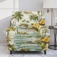thumbnail image 2 of Kuiaobaty Hawaii Palm Tree Recliner Couch Cover Hibiscus Easy Installation Reclining Sofa Slipcover Breathable Recliner Chair Cover Washable Reclining Slipcover with Side Pocket for Pets, 2 of 8